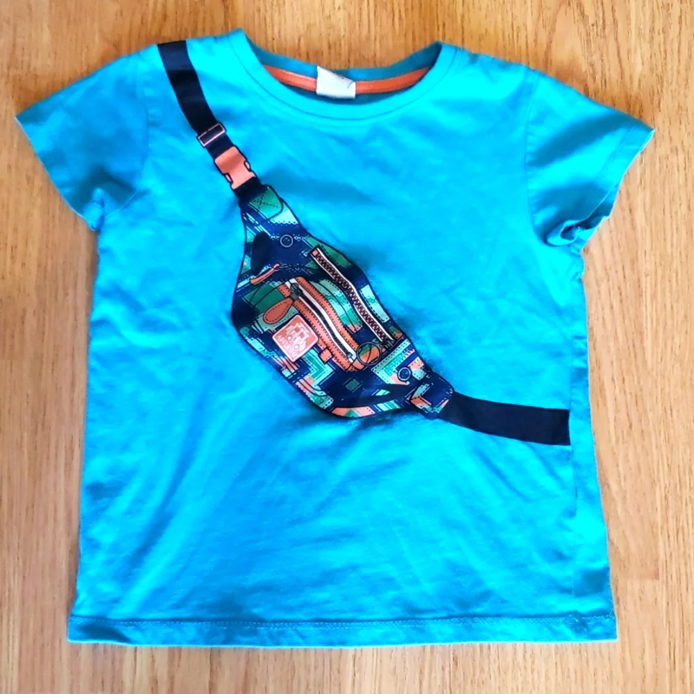 5 European Short sleeves 100% cotton Boy's Dinosaurs Tops Size 3/4